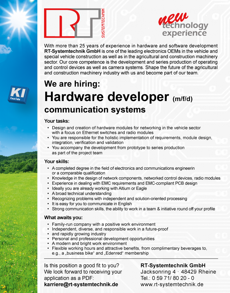 job offer hardware developer communication systems