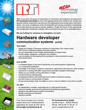 job offer hardware developer communication systems