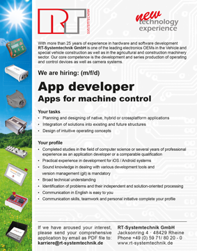 job offer app developer machine control