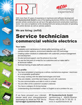 job offer Service technician com. vehicle electrics (m/f/d)
