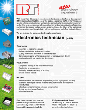 We are hiring: Electronics technician