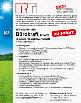 Wir stellen ein (m/w/d): Bürokraft im Lager / Materialwirtschaft