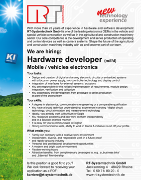 job offer hardware developer mobile / vehicles electronics (m/f/d)