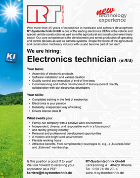 job offer electronics technician