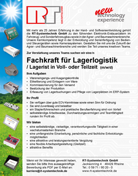 Wir stellen ein (m/w/d): Fachkraft Lagerlogistik in Voll- oder Teilzeit